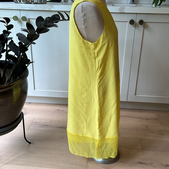 EUC lemon yellow classic layered silk one shoulder sheath dress from Tibi - Picture 4 of 11